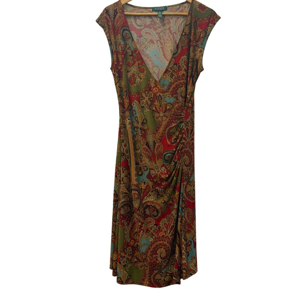 Ralph Lauren paisley print multicolor dress for women in size L